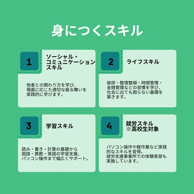 一人ひとりのカラーを大事にし、本人の興味を引き出します。
