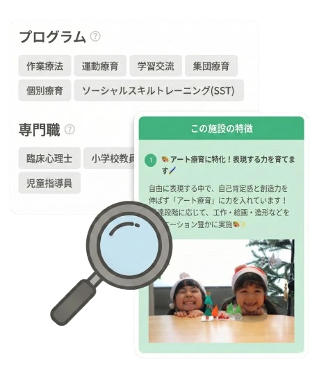 プログラムと専門職の紹介画面