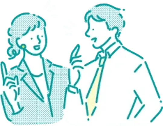 施設の集客について相談するイラスト